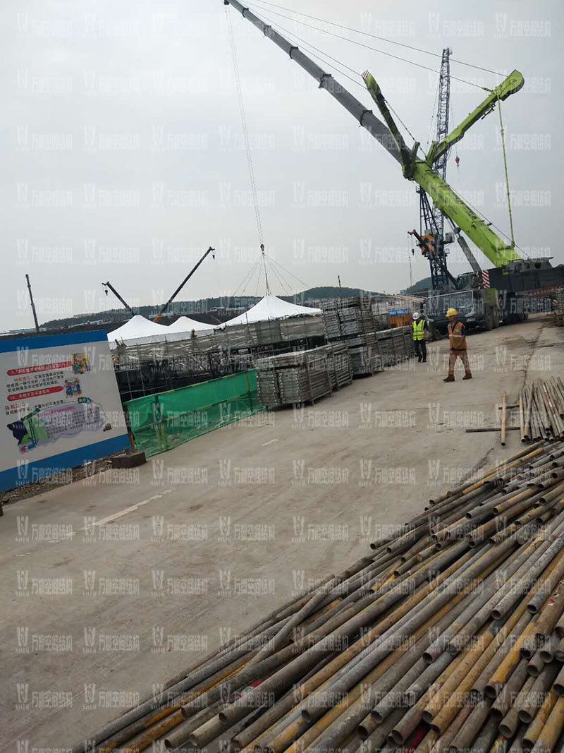 南京園博園穹蓋式膜結構棚項目施工中