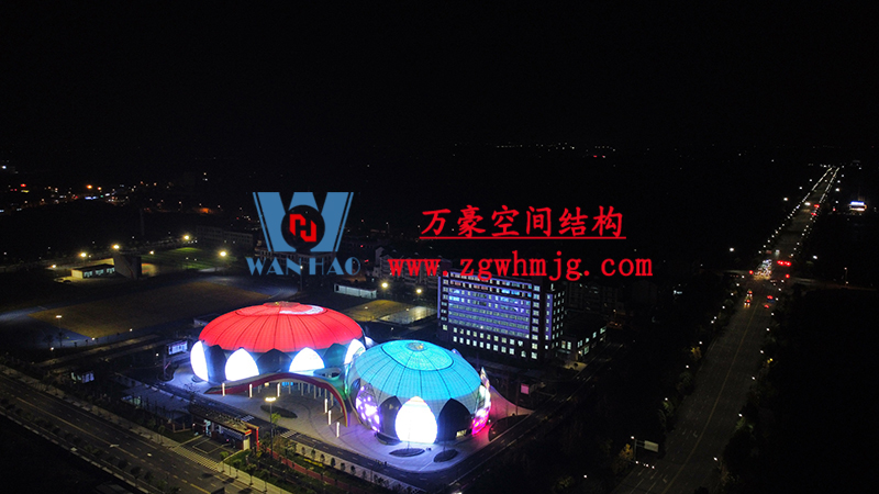 四川彭山訓(xùn)練基地（一期）膜結(jié)構(gòu)項目夜景欣賞