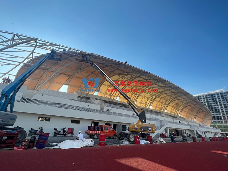 龍泉市體育場鋼膜結構工程完工 龍泉市體育場鋼膜結構工程完工