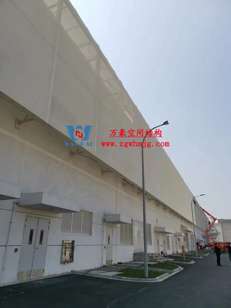 寧波益富樂公司新廠房外立面PTFE網(wǎng)格膜結構工程