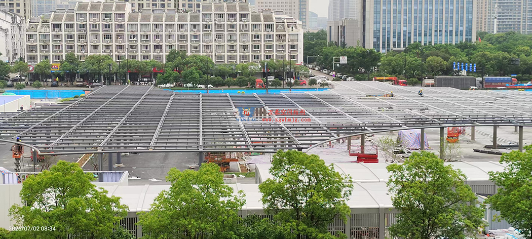 進度提速！臺州山姆超大ETFE氣枕天幕火熱施工中，城市新地標來了