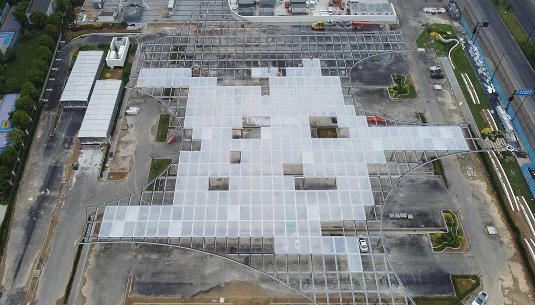 經(jīng)受強(qiáng)臺風(fēng)考驗！臺州山姆 ETFE 氣枕天幕安然無恙，建設(shè)穩(wěn)步向前